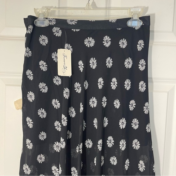 Forever 21 Daisies Sheer Maxi Skirt M - Picture 2 of 12